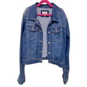 Wax Women's Basic Button Down Denim Jean Jacket